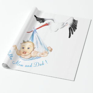 Winkeldragende Baby - Cartoon Trekken Cadeaupapier