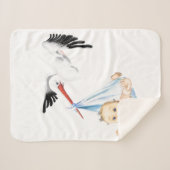 Winkeldragende Baby - Cartoon Trekken Sweet Funny Sherpa Deken (Voorkant (horizontaal))