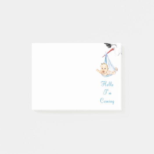 Winkeldragende Baby - Hallo - Jouw tekst toevoegen Post-it® Notes (Voorkant)