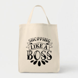 Winkelen als een baas typografie tote bag