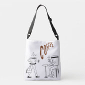 Winkelen begint na de koffie crossbody tas (Achterkant)