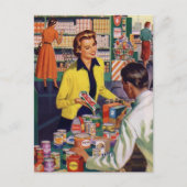 Winkelen  detailhandel met Retro Grocery Briefkaart (Voorkant)