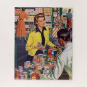 Winkelen  detailhandel met Retro Grocery Legpuzzel (Verticaal)