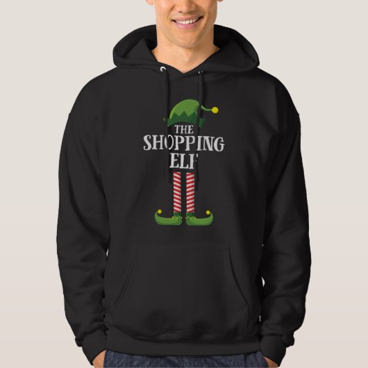 Winkelen Elf Matching Familie Kerstfeest Hoodie (Voorkant)