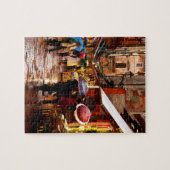 Winkelen in de regen legpuzzel (Horizontaal)