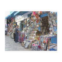 winkelen in een bazaar in Tunesië