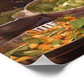 Winkelen in een Indiase straatmarkt olieverfschild Poster (Hoek)