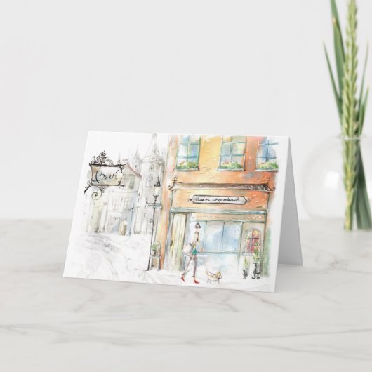 winkelen in het wenskaart van parijs kaart (Voorkant)