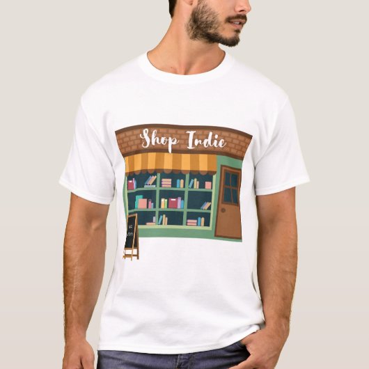 Winkelen in Indie Bookstores T-shirt (Voorkant)