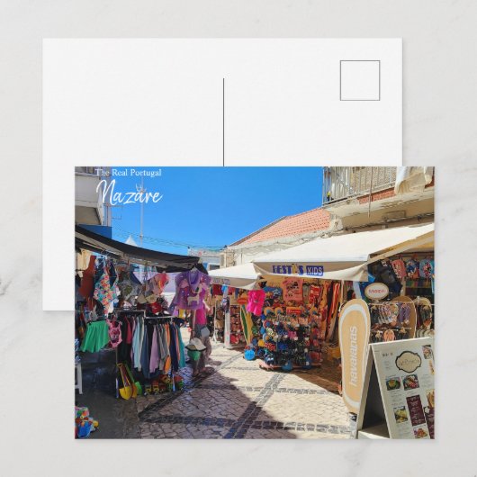 Winkelen in Nazare, Portugal Briefkaart (Voorkant / Achterkant)