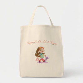 Winkelen is leven, leven is winkelen tote bag