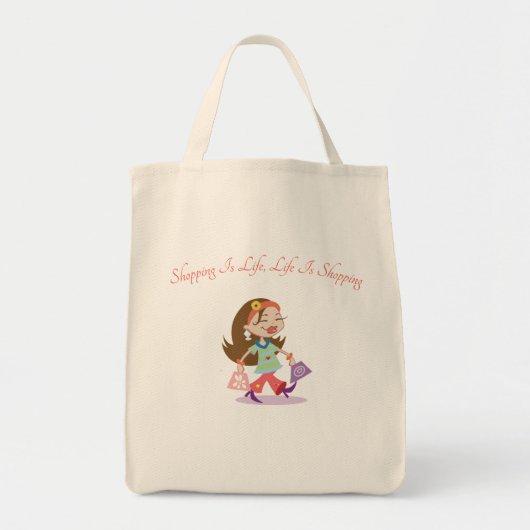 Winkelen is leven, leven is winkelen tote bag (Voorkant)