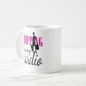 Winkelen is mijn cardio grafische afdruk (v1) koffiemok (Voorkant links)