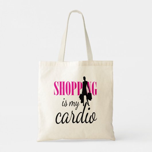 Winkelen is mijn cardio grafische afdruk (v1) tote bag (Achterkant)