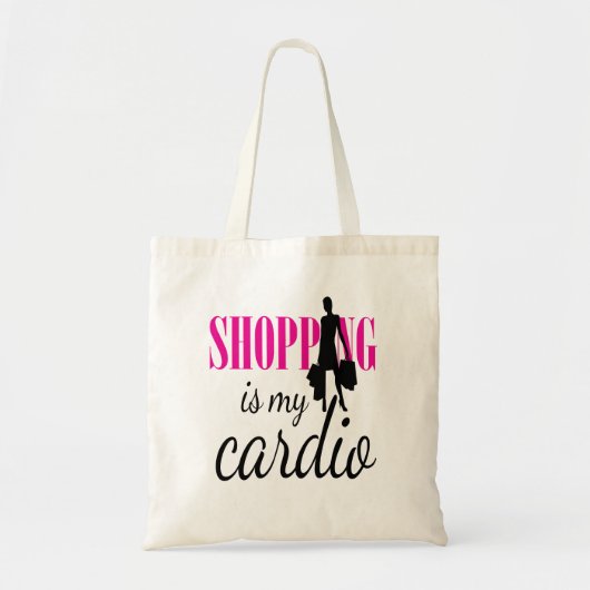 Winkelen is mijn cardio grafische afdruk (v1) tote bag (Voorkant)