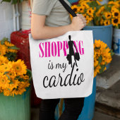 Winkelen is mijn cardio grafische afdruk (v1) tote bag