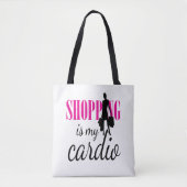 Winkelen is mijn cardio grafische afdruk (v1) tote bag (Voorkant)