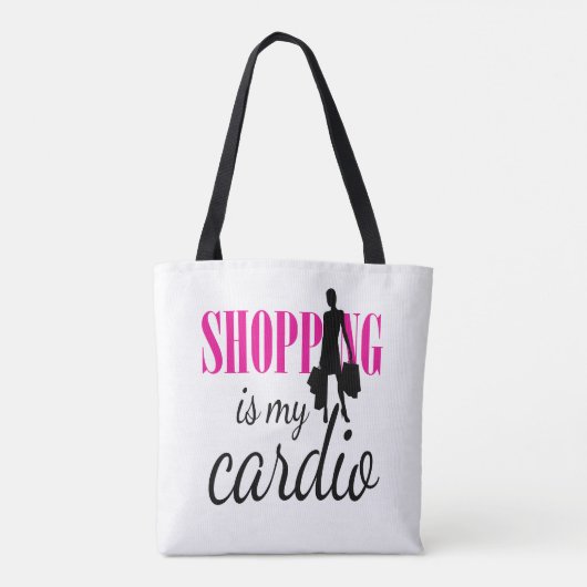 Winkelen is mijn cardio grafische afdruk (v1) tote bag (Achterkant)