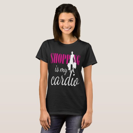 Winkelen is mijn cardio grafische afdruk (v2) t-shirt (Voorkant volledig)