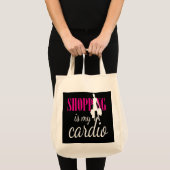 Winkelen is mijn cardio grafische afdruk (v2) tote bag (Voorkant (product))