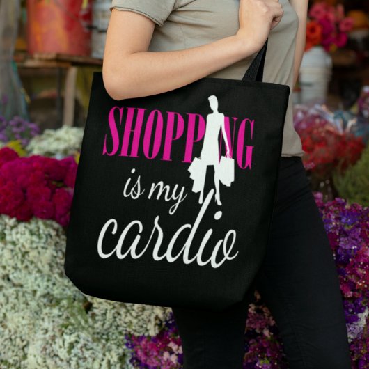 Winkelen is mijn cardio grafische afdruk (v2) tote bag