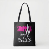 Winkelen is mijn cardio grafische afdruk (v2) tote bag (Voorkant)