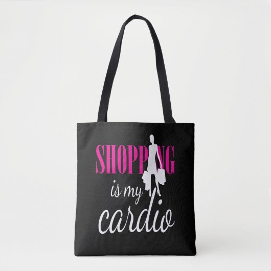 Winkelen is mijn cardio grafische afdruk (v2) tote bag (Voorkant)
