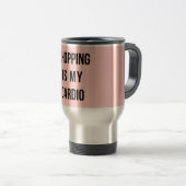 Winkelen is mijn hart op roze reisbeker (Voorkant rechts)