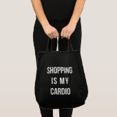 Winkelen is mijn hart op zwart tote bag (Voorkant (product))