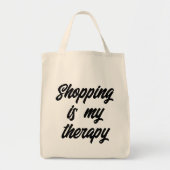 Winkelen is mijn therapie tote bag (Voorkant)