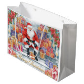Winkelen Kerstman Prettig kerstfeest Groot Cadeauzakje (Voorkant Gekanteld)