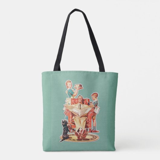 Winkelen Kruidenier Canvas tas Retro Groen (Achterkant)