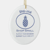 Winkelen lokaal, Klein blauw anananas kopen Keramisch Ornament (Rechts)