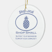 Winkelen lokaal, Klein blauw anananas kopen Keramisch Ornament (Links)