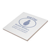 Winkelen lokaal, Klein blauw anananas kopen Tegeltje (Zijkant)
