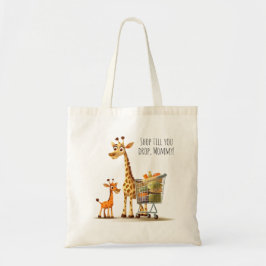 Winkelen met Giraffe | Dierafdrukken | CARTOON Tote Bag