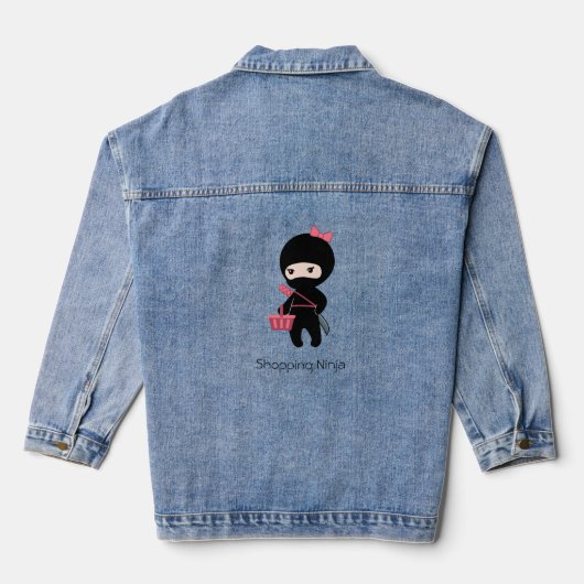 Winkelen Ninja Girl op roze Denim Jacket (Achterkant)