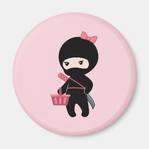 Winkelen Ninja Girl op roze Magneet