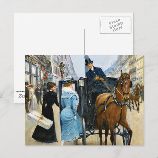 Winkelen op de Rue de la Paix Briefkaart (Voorkant / Achterkant)