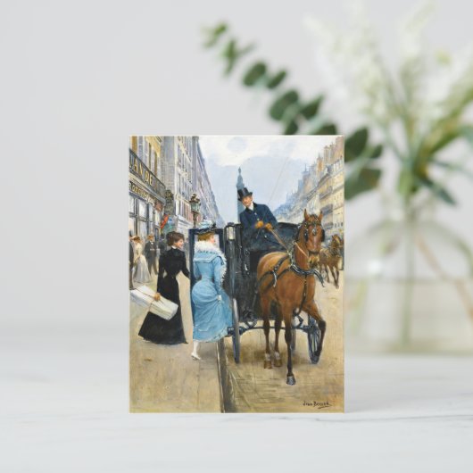 Winkelen op de Rue de la Paix, fijne kunst Kaart (Staand voorkant)