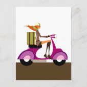 Winkelen op scooter briefkaart (Voorkant)