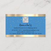 Winkelen QR CODE Logo lichtblauw en sterren Visitekaartje (Achterkant)