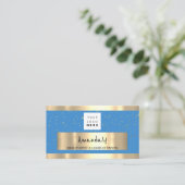 Winkelen QR CODE Logo lichtblauw en sterren Visitekaartje (Staand voorkant)