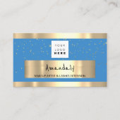 Winkelen QR CODE Logo lichtblauw en sterren Visitekaartje (Voorkant)