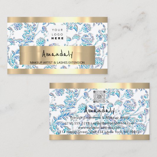 Winkelen QR CODE Logo metaalventilator Visitekaartje (Voorkant / Achterkant)