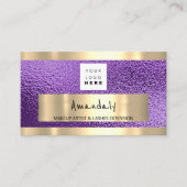 Winkelen QR CODE Logo Metallic Roze Visitekaartje (Voorkant)