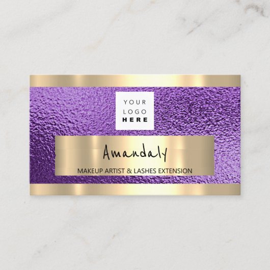 Winkelen QR CODE Logo Metallic Roze Visitekaartje (Voorkant)