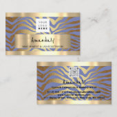 Winkelen QR CODE Logo metallisch goud, lichtblauw Visitekaartje (Voorkant / Achterkant)