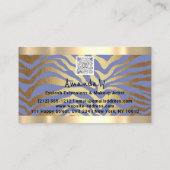 Winkelen QR CODE Logo metallisch goud, lichtblauw Visitekaartje (Achterkant)
