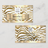 Winkelen QR CODE Logo metallisch goud, wit Visitekaartje (Voorkant / Achterkant)
